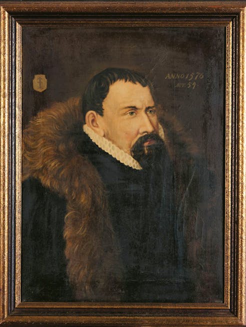 Portræt af Oluf Bager i Oluf Bagers Mødrene Gård. 