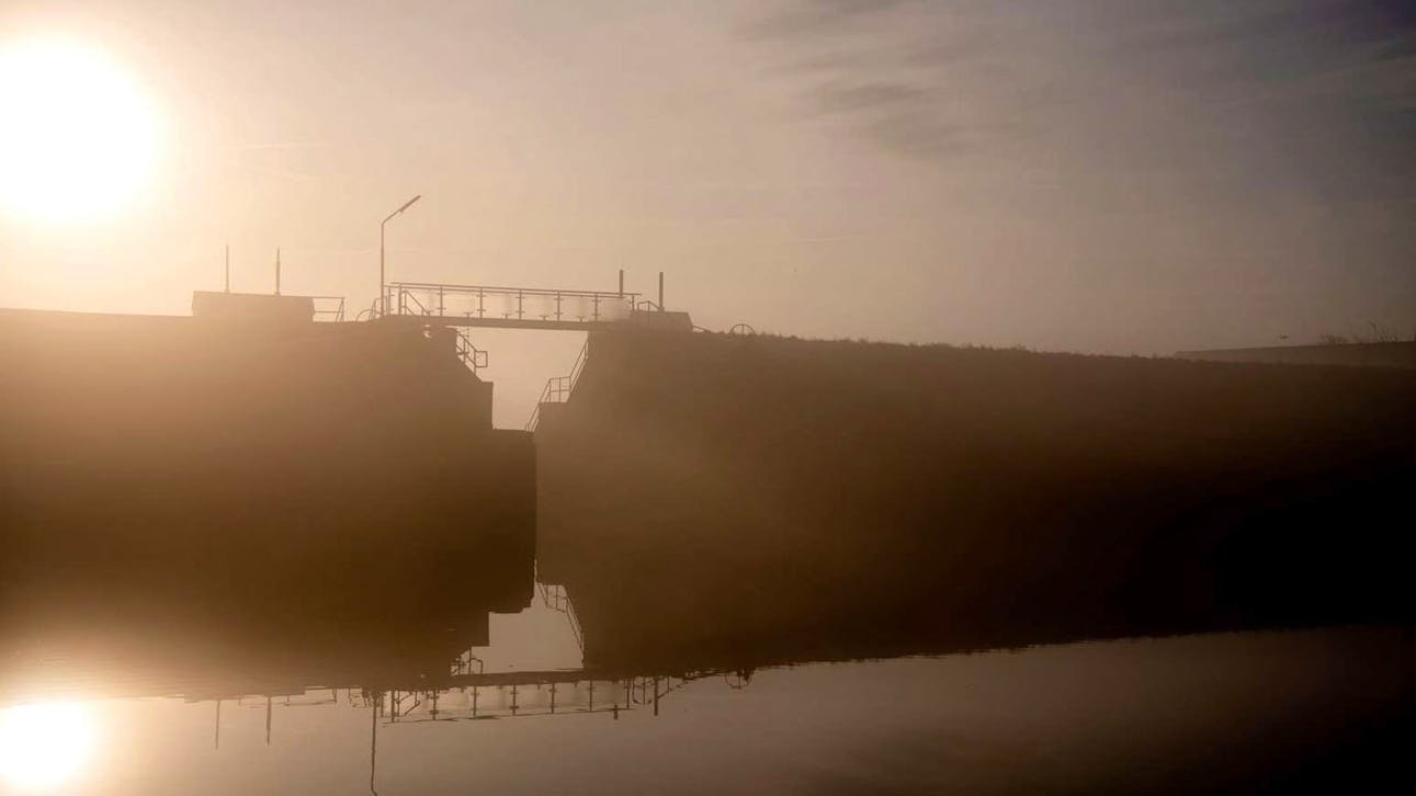 Vidå sluse om vinteren